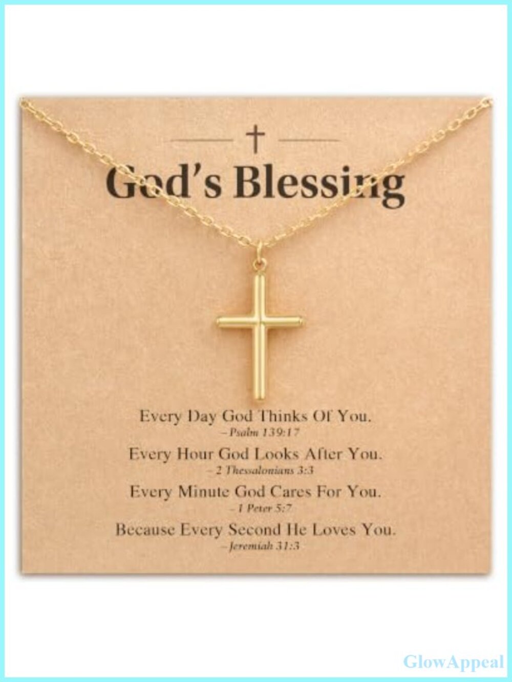 14K Gold Plated Cross Necklace Women Dainty Christian Faith Gift
